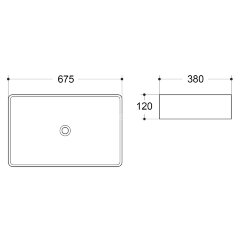 Раковина-чаша Azario 675х380х120 накладная, прямоугольная, черный матовый (AZ-2250-MB)