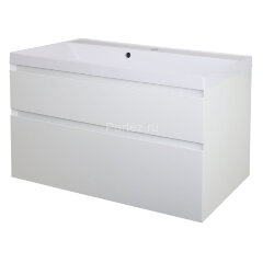 Комплект тумба Azario Velluto 100 1000х450х660 подвесная, с раковиной Slim 100, белый матовый (CS000