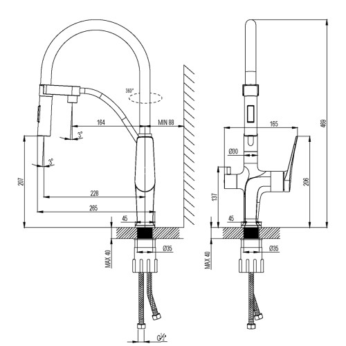 Смеситель Lemark Comfort LM3074C-White для кухни с гибким изливом, с подключением к фильтру с питьев