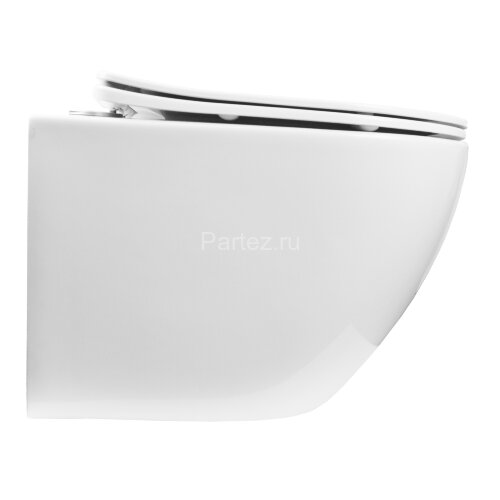 Унитаз подвесной Azario Grado 490х370х370 безободковый, в комплекте с сидением микролифт, белый (AZ-