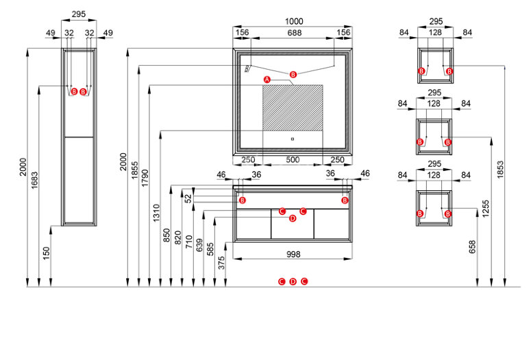 Пенал подвесной AQUATON Уэльс NEW графит (1A267703WA6A0)