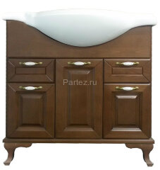 Комплект тумба Loranto Пандора 800 Орех, массив Бук с раковиной Классик 800