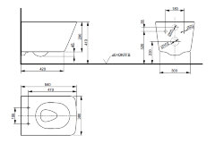 Унитаз подвесной TOTO серии SP 394x530x339 безободковый, белый (CW532Y)