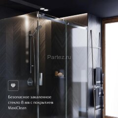 Душевая дверь Roca AREA раздвижная 120х200, толщина полотна 8мм левая, цвет профиля хром