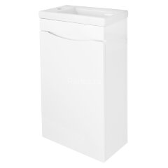 Комплект тумба подвесная Loranto Алина - 40 400х220х730 с раковиной Миранда 40 левая, белый (CS00087