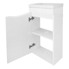 Комплект тумба подвесная Loranto Алина - 40 400х220х730 с раковиной Миранда 40 левая, белый (CS00087