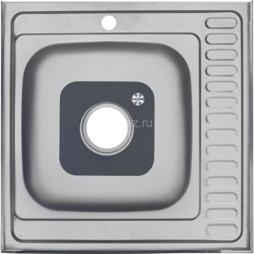 Мойка 6060 R MELANA 0,8/180 накладная прямоугольная с сифоном (006  t R *10)