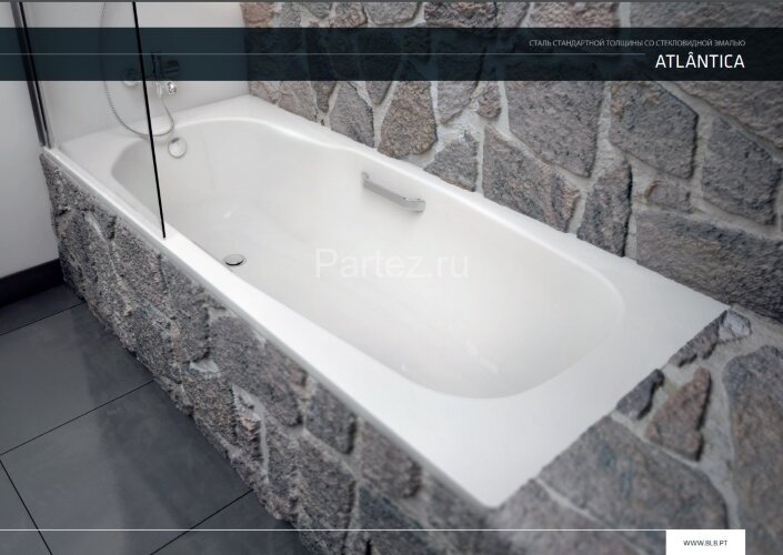 Ванна стальная BLB Atlantica 180x80x36, универсальная, с отверстиями для ручек