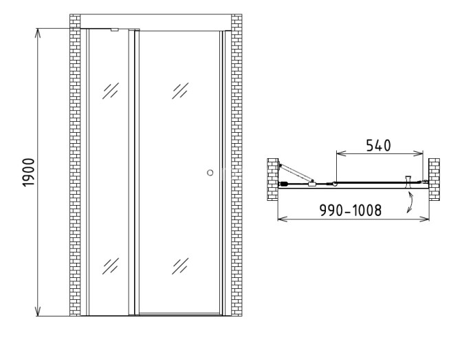 Душевая дверь Gemy New Rockcoco S03191A