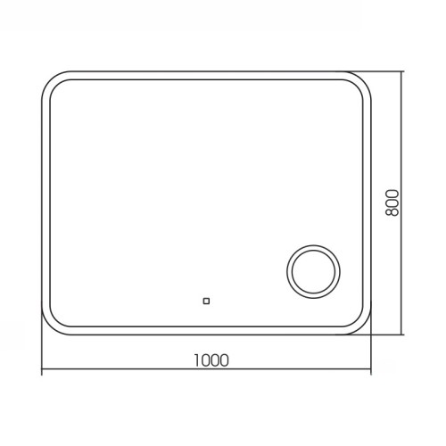 Зеркало Azario Эльза 1000х800 c подсветкой и диммером, сенсорный выключатель (ФР-00002155)