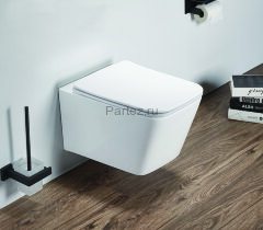 Унитаз подвесной Azario NOVA 530х350х360 безободковый, с ультра тонким сиденьем микролифт, белый (AZ