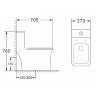 Унитаз-моноблок AZARIO GRESSA 705х370х760 напольный, безободковый, в комплекте с сиденьем дюропласт 