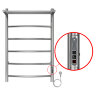 Полотенцесушитель электрический AZARIO VERONA 500/800 5 секций, с полкой, диммер справа, хром (AZ048