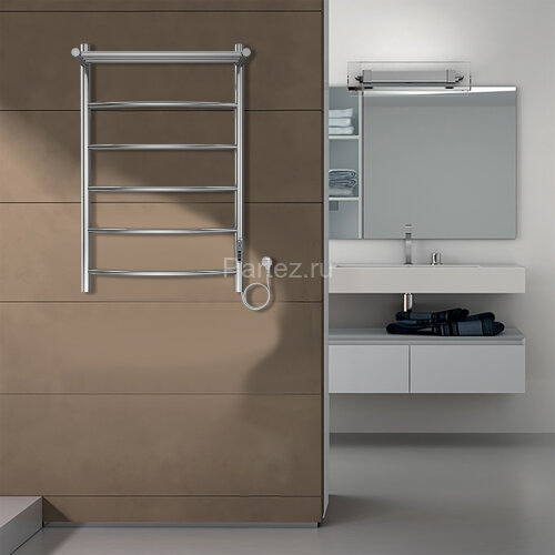 Полотенцесушитель электрический AZARIO VERONA 500/800 5 секций, с полкой, диммер справа, хром (AZ048