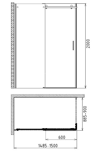 Душевой уголок Gemy Modern Gent S25191B-A6-90
