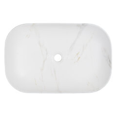 Раковина-чаша Azario 610x410x145 накладная, овальная, светлый мрамор (AZ-2143-P-M831)