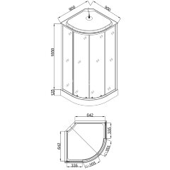 Душевая кабина Loranto 90х90х215 поддон 13см, белый кирпичный узор, матовое стекло 4мм, профиль хром (CS669013FW90)