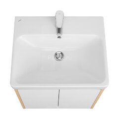 Тумба под раковину AQUATON Сканди 55 Doors универсальная, Белый/Дуб Верона (1A278801SDB20)