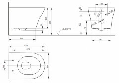 Унитаз подвесной TOTO серии MH 394x530x339 безободковый, белый (CW162Y#XW)