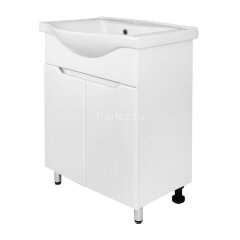 Комплект тумба Палермо 50Н 510х440х840 напольная, с раковиной Basic 50, белый (CS00092518)