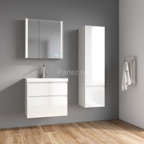 Комплект тумба Azario Velluto 60 600х450х660 подвесная, с раковиной Slim 60, белый матовый (CS000886