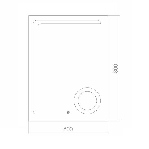 Зеркало AZARIO Клио 600х800, LED подсветка с диммером, сенсорный выключатель, увеличительное зеркало