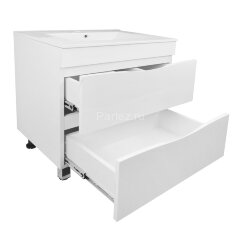 Комплект тумба Loranto Santorini 70 710х460х810 напольная, с раковиной Leon, Белый Глянец (CS0008697