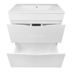 Комплект тумба Loranto Santorini 70 710х460х810 напольная, с раковиной Leon, Белый Глянец (CS0008697