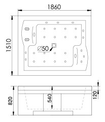 Акриловая ванна Gemy G9052 II K R