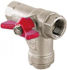Кран шаровой с прямым фильтром 1/2" в-в баб. VALTEC