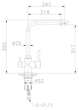 Смеситель Lemark Expert LM5060S для кухни  с подключением к фильтру с питьевой водой