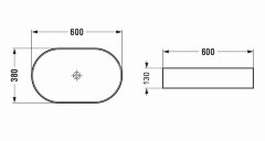 Раковина Azario накладная 600х380х130 белая (AZ-78330D)
