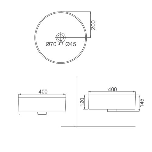 Раковина-чаша Creo Ceramique 400х400х120 накладная, круглая, керамика, белый матовый (PU3100MRMWH)