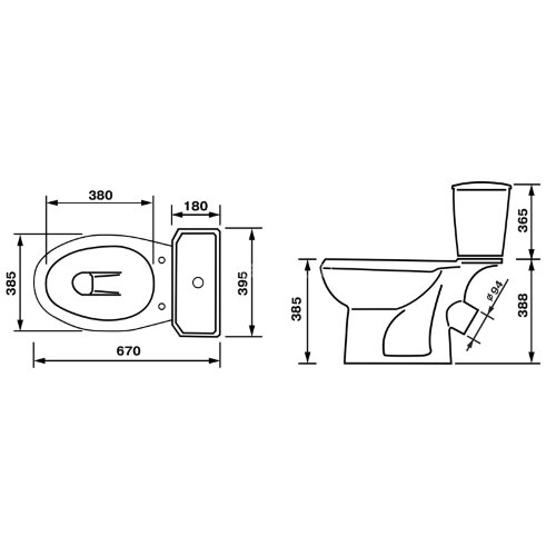 Унитаз-компакт Элисса Стандарт, с сиденьем, зеленый (43325110202)