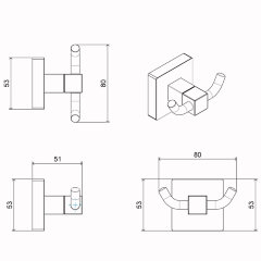Крючок Azario RINA, Хром (AZ-87005B)