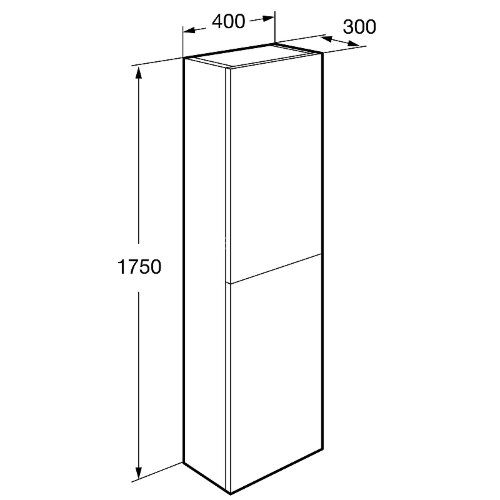 Шкаф - колонна Roca Ona 1750 подвесная, бежево-серый матовый (A857635510)