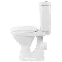 Унитаз-компакт Суперкомпакт Стандарт горизонтальный выпуск, с сиденьем, белый (44901110522)