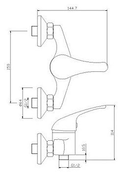 Смеситель Rossinka Y40-41 для душа