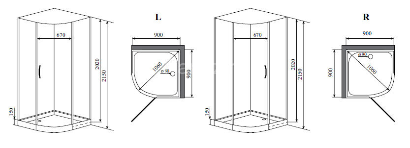 Timo Premium ARMO душевая кабина (90*90*215), шт