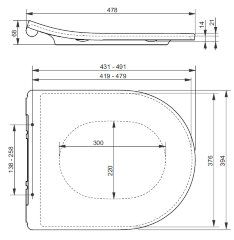 Сиденье для унитаза TOTO плавное закрытие, белое (TC513Q)