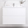 Комплект тумба Итана Roberto 80 (795х56х06) подвесная, с раковиной Adel 80, белый глянец (375043)