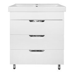 Комплект тумба Стиль- 70/3Н "Соло" 700х880х480 напольная, с раковиной Tempo 70, с доводчиками, белый