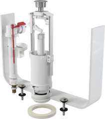 Выпускной комплект Alcaplast со стоп кнопкой, впускной механизм А18, подключение 3/8'', хром (SA2000
