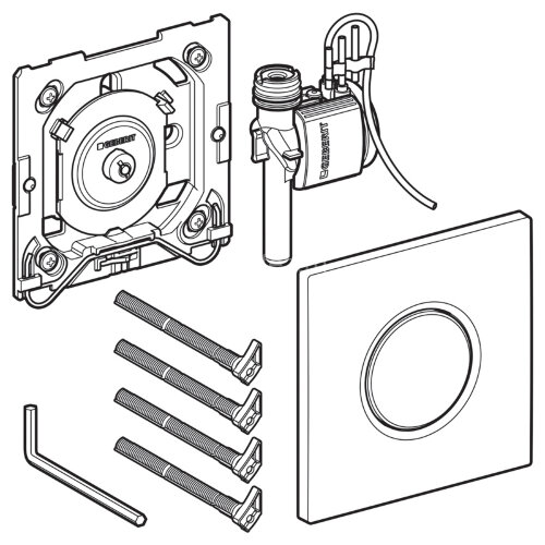 Кнопка смыва Geberit для писсуара, система пневматического управления, глянцевый хром (116.011.21.5)