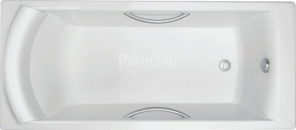 Ванна чугунная Jacob Delafon OVE Bi 170x75 см с антискользящим покрытием, с отверстиями для ручек, б