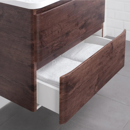 Комплект тумба Итана Roberto 70 (700х453х606) подвесная, с раковиной Adel 70/Adelina 70, акация темн