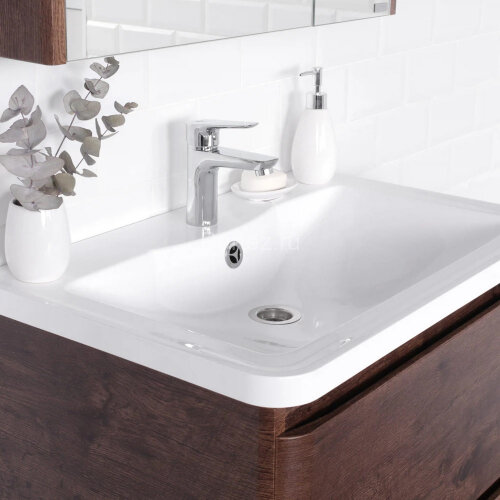 Комплект тумба Итана Roberto 70 (700х453х606) подвесная, с раковиной Adel 70/Adelina 70, акация темн