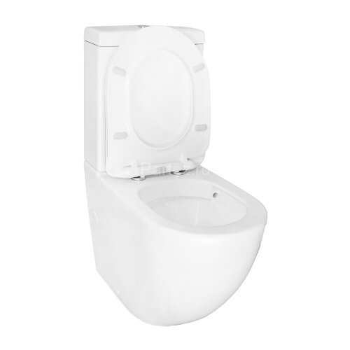 Унитаз-компакт Azario Renda 615х365х840 напольный, безободковый, в комплекте с арматурой, сиденье ми