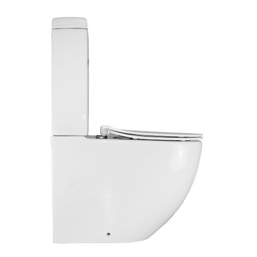 Унитаз-компакт Azario Renda 615х365х840 напольный, безободковый, в комплекте с арматурой, сиденье ми