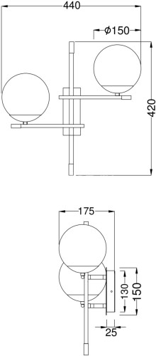 Бра Maytoni MOD050WL-02G